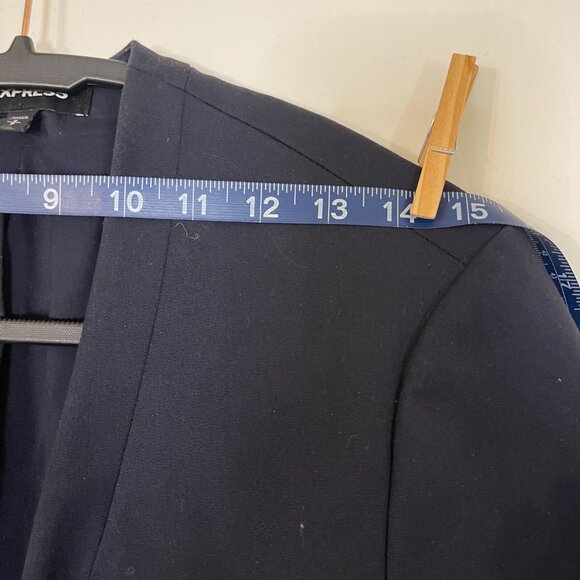 Express Navy Three-Quarter Sleeve Petite Blazer - Picture 5 of 11